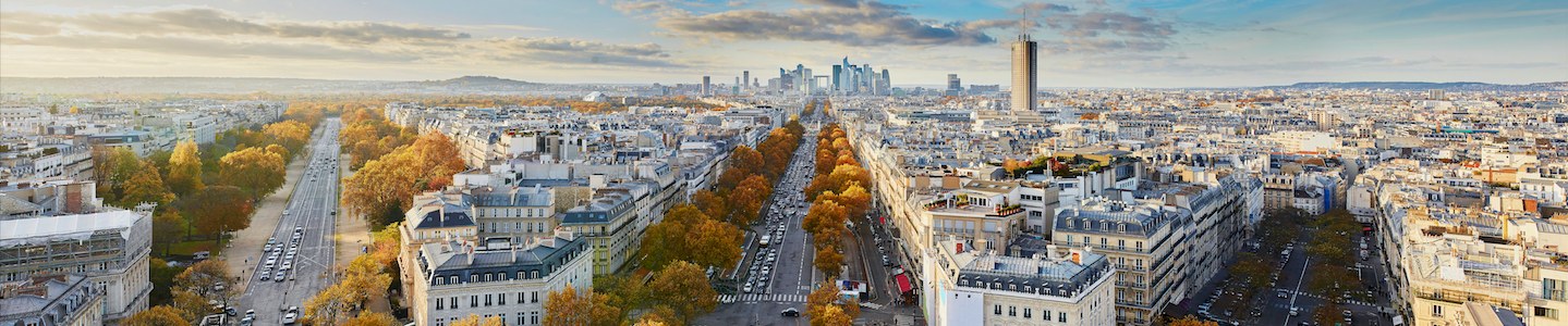 Panorama van Parijs gezien vanaf de Arc de Triomphe